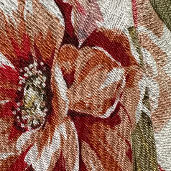 Paper Heart Floral Maxi Dress Linen Rayon Blend Womens L Boho V Neck NWT - Picture 16 of 16